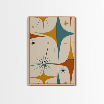 Art Deco Star Burst Canvas Print Wall Art, Retro 50s Style, Starburst, Mid-Century Modern Wall Art, Minimalist Home Decor, Modern Art