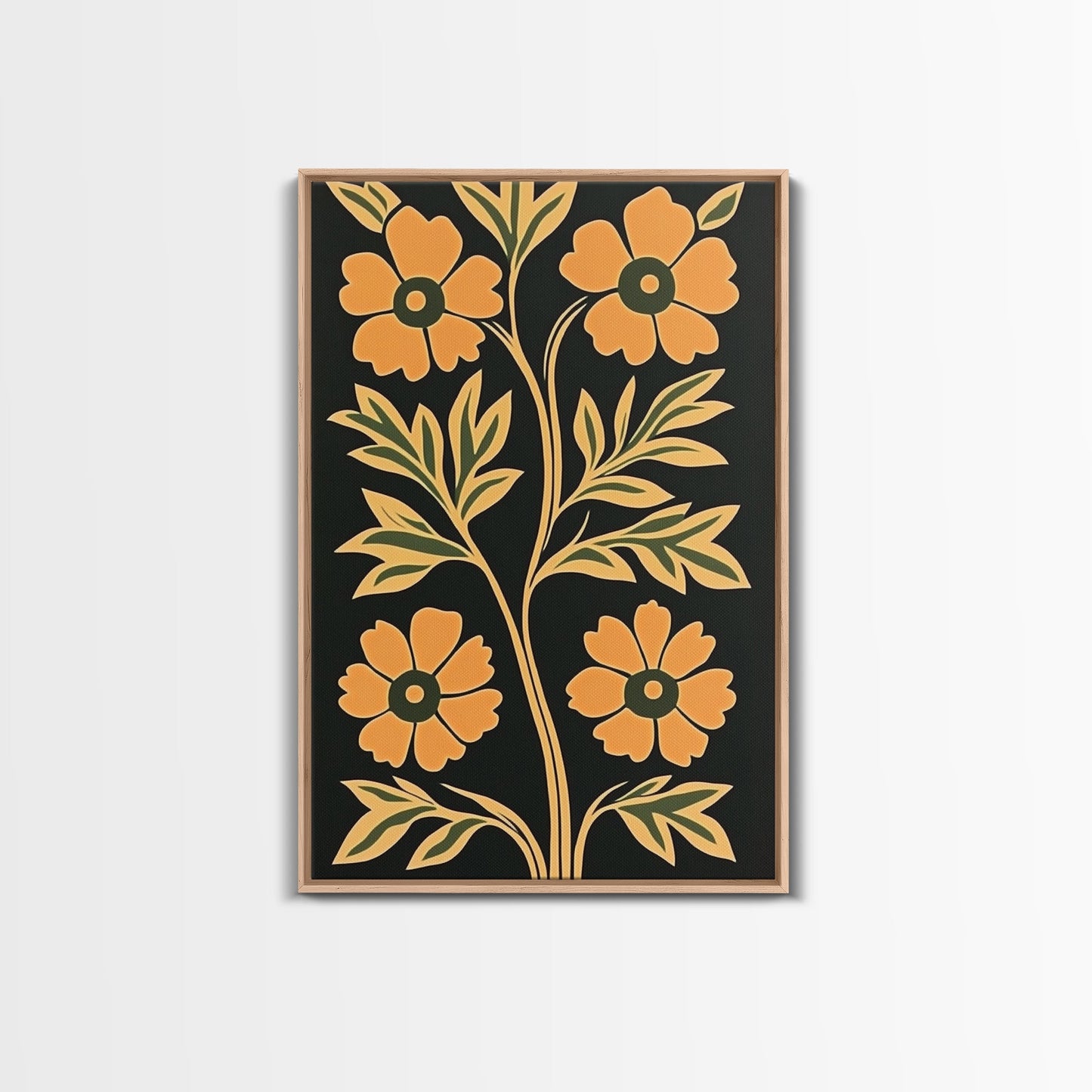 Framed Canvas Print Wall Art Boho Floral Print, Botanical Wall Art, Flower Market Poster, Minimalist Home Decor, Modern Farmhouse Art