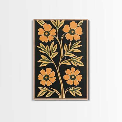 Framed Canvas Print Wall Art Boho Floral Print, Botanical Wall Art, Flower Market Poster, Minimalist Home Decor, Modern Farmhouse Art