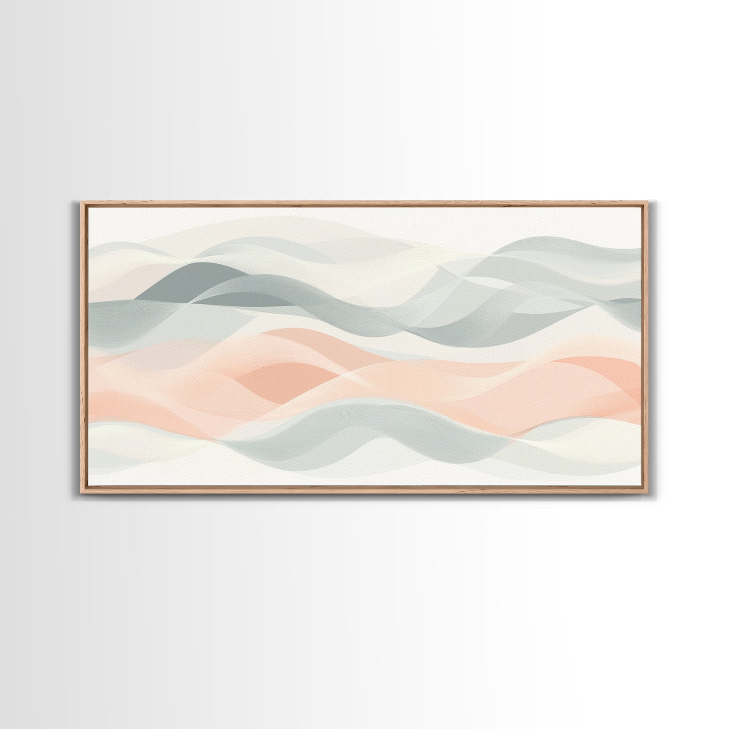 Retro Wall Art MCM Inspired Abstract Art, Mid-Century Modern Art, Retro Geometric Art, Ocean Waves, Modern Abstract Pastel Painting