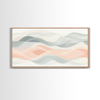 Retro Wall Art MCM Inspired Abstract Art, Mid-Century Modern Art, Retro Geometric Art, Ocean Waves, Modern Abstract Pastel Painting