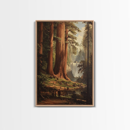 The Redwoods of California, Ancient California Canvas Print, Fantasy Decor, California Wall Art, Tall Redwood Trees Painting