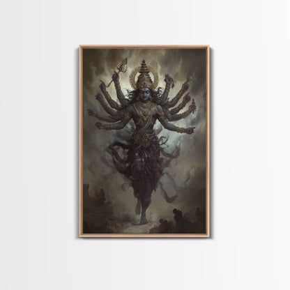 Radha Krishna Wall Art, Framed Canvas Print, Indian Inspired Wall Art, Krishna Painting, Hindu Art, Hinduism Decor