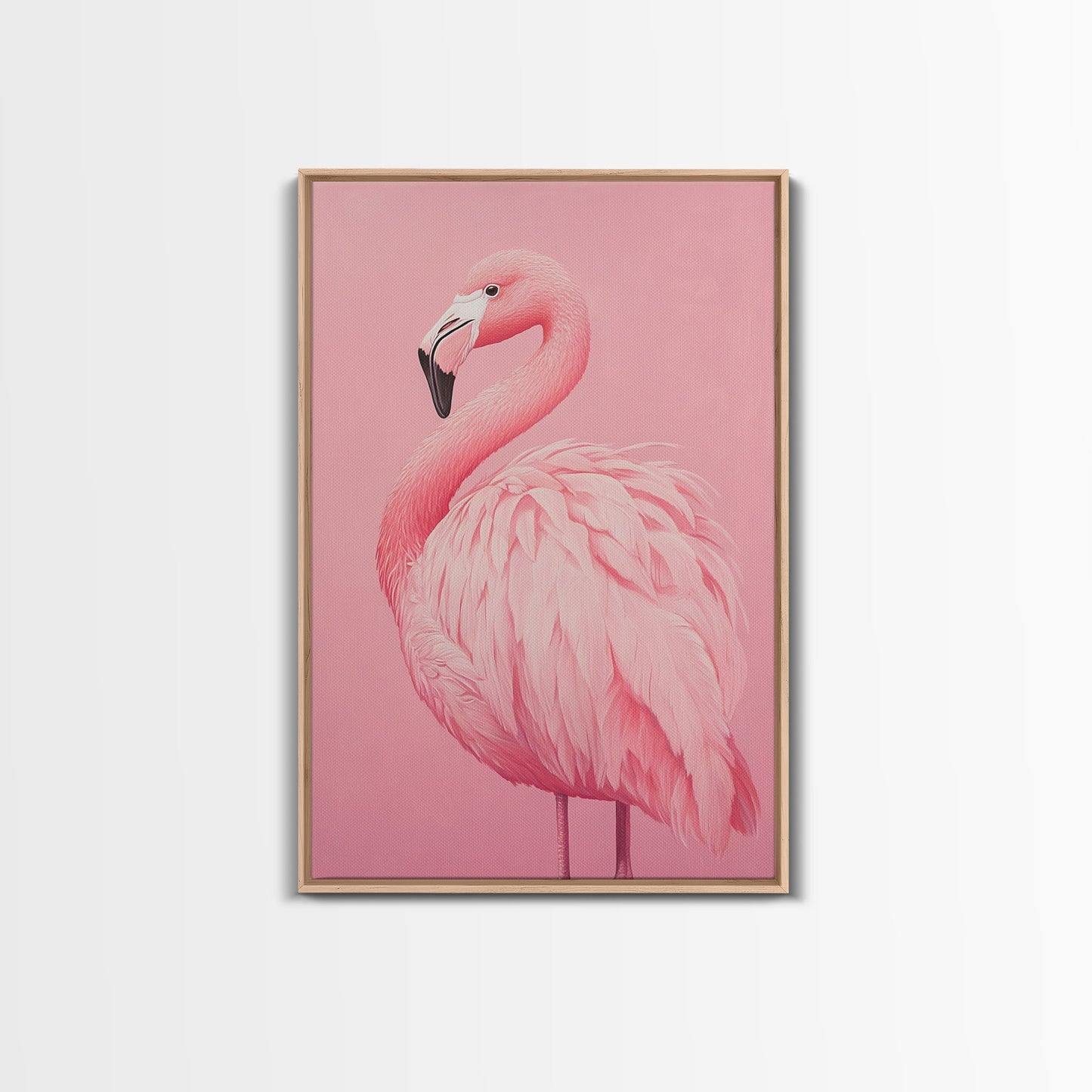 Pink Flamingo Painting Canvas Print, Flamingo Wall Art, Animals home Decor, Preppy Decor, Preppy Dorm Room Art, Preppy Decor, Girl Gift