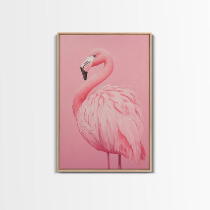Pink Flamingo Painting Canvas Print, Flamingo Wall Art, Animals home Decor, Preppy Decor, Preppy Dorm Room Art, Preppy Decor, Girl Gift