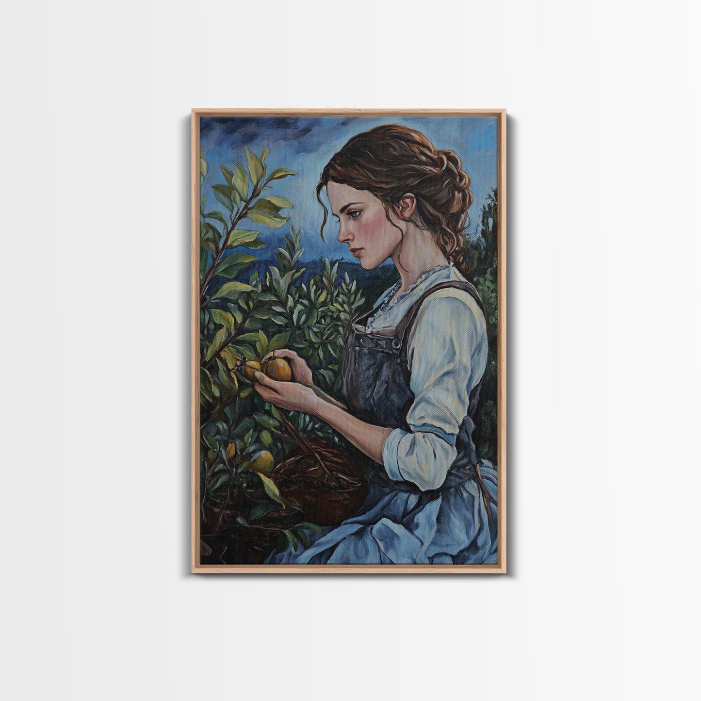 Woman In Garden Painting Print, Victorian Woman Portrait Painting Print, Lady In The Garden, Traditional Wall Art
