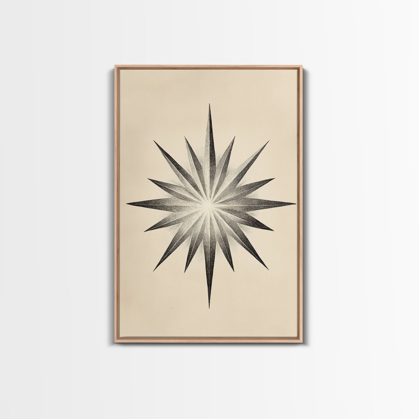 The North Star Canvas Print - Framed Canvas - Minimalist Christmas Art - Boho Christmas Art - Rustic Christmas Art