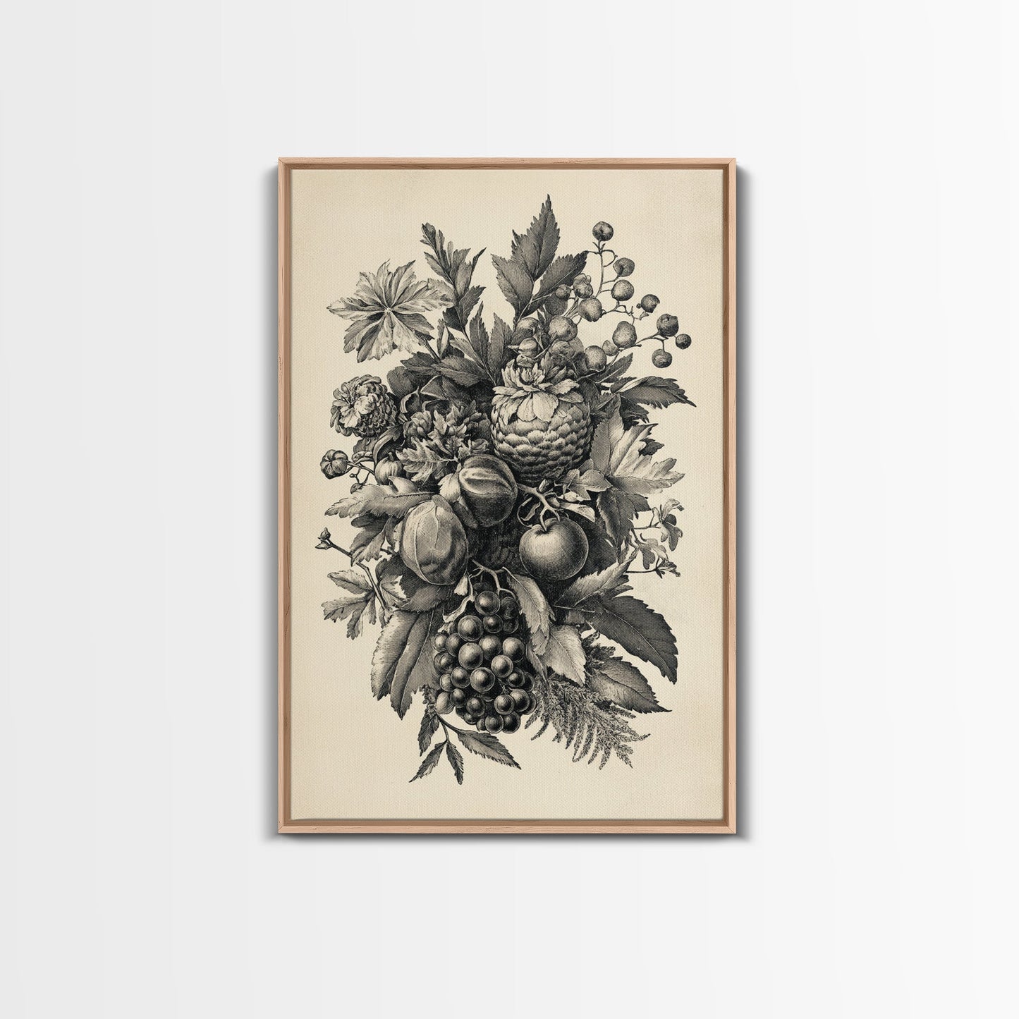 Vintage Christmas Wall Art Canvas Print - Framed Canvas - Minimalist Christmas Art - Boho Christmas Art - Rustic Christmas Art