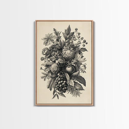 Vintage Christmas Wall Art Canvas Print - Framed Canvas - Minimalist Christmas Art - Boho Christmas Art - Rustic Christmas Art