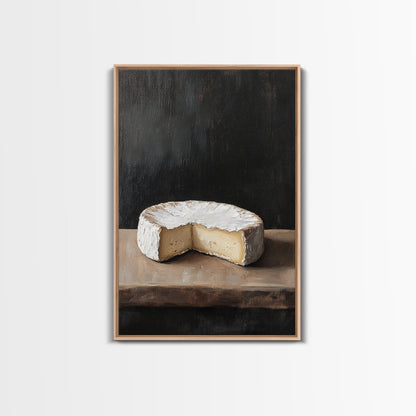 Wheel Of Cheese Painting Print, Brie Cheese Art, Cheese Painting, Cheese Still Life Oil Painting, Cheese Painting, Rustic Kitchen Decor