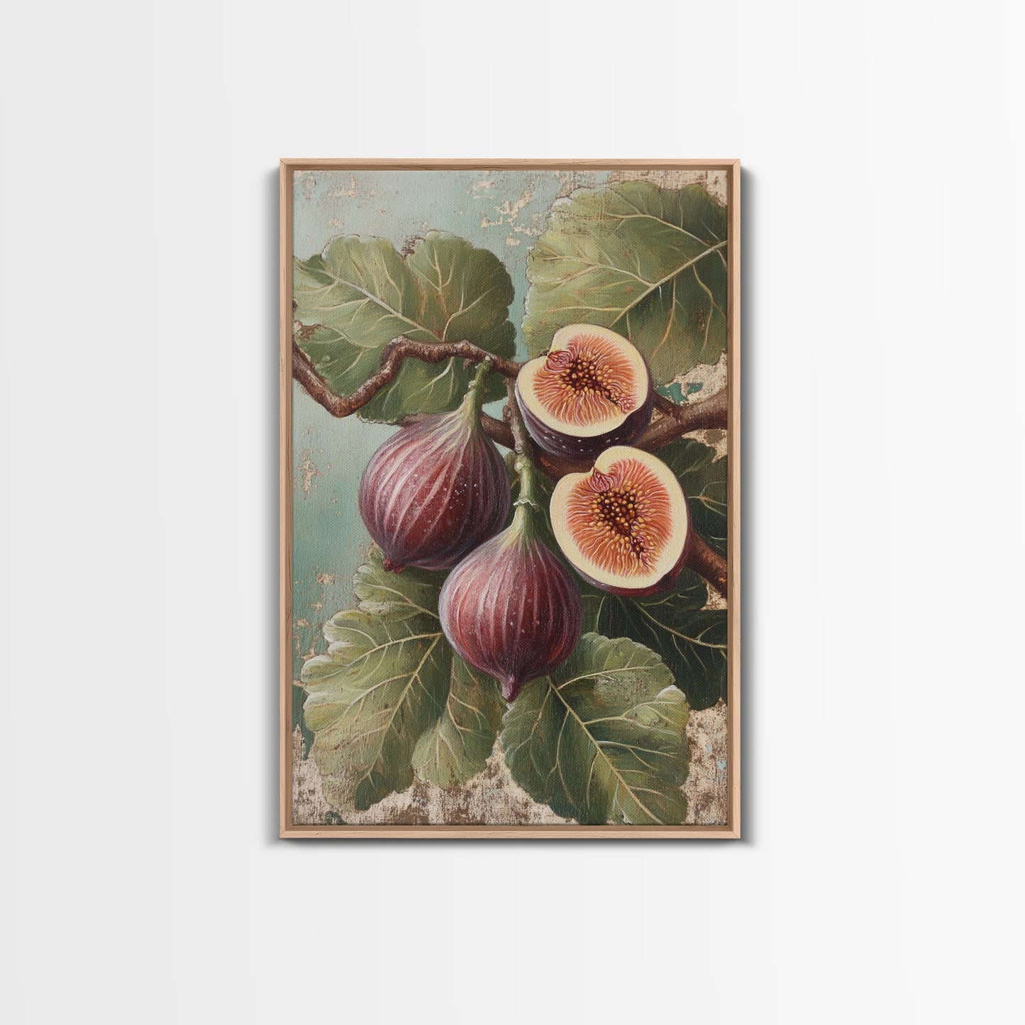 Fig Oil Painting Print In A Frame, Small Kitchen Art, Kitsch Kitchen, Eclectic Art, Fig Painting, Dining Room Decor, Kitchen Wall Art, Kitchen Decor