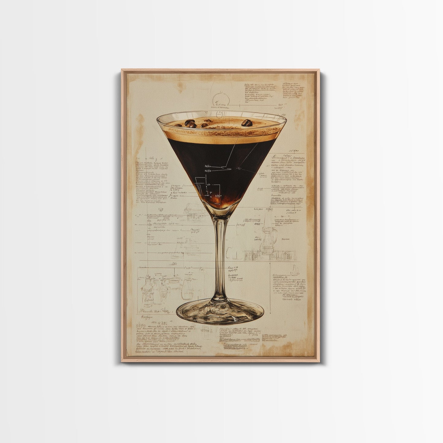 Espresso Martini Wall Art Canvas Print, Cocktail Painting, Cocktail Decor, Bar Decor, Bar Cart Art, Home Bar Wall Art, Kitchen Wall Art