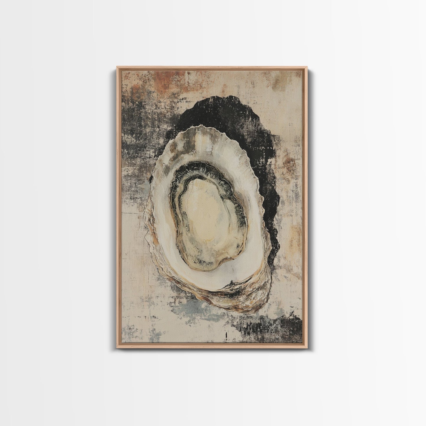 Oyster Painting Print Coastal Watercolor Wall Art Sea Shell Print Minimalist Poster Oyster Shell Painting Oyster Shell Art