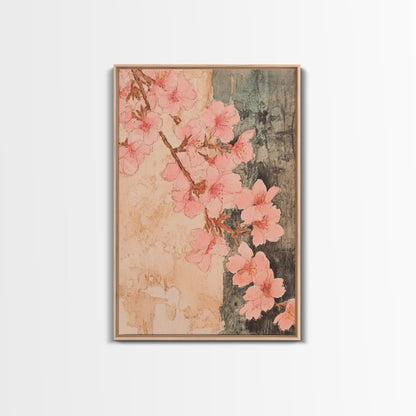 Skaura Tree Canvas Wall Art, Sakura Cherry Blossoms Canvas Print Ready To Hang, Japanese Style Art, Cherry Blossom Painting