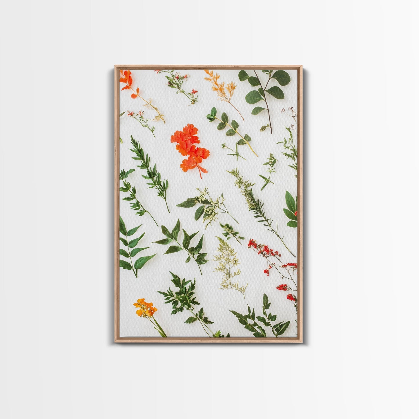 Boho Floral Botanical Wall Art Canvas Print, Minimalist Modern Farmhouse Home Decor, Living Room Wall Art, Bedroom Decor, Flower Print