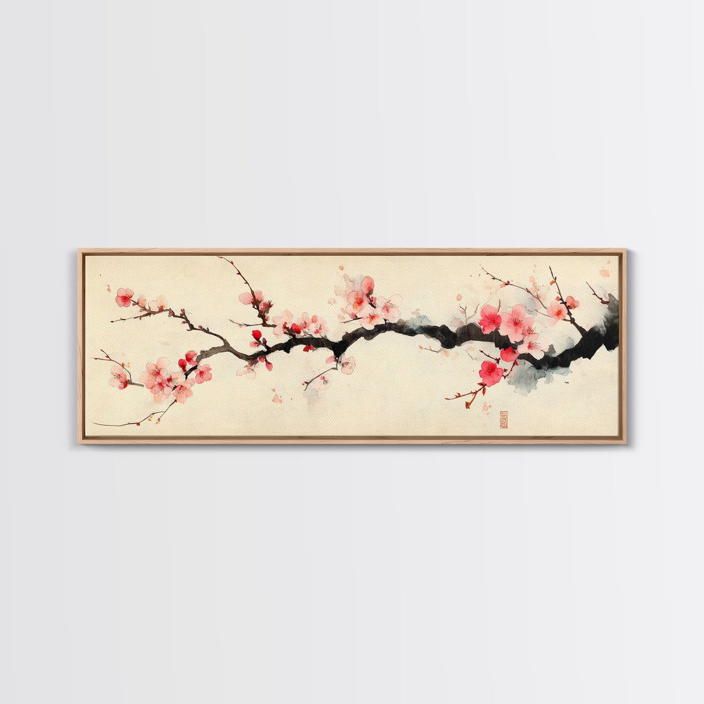 Japanese Wall Decor Landscape Print - Cherry Blossoms Painting - Japanese Minimalism Wall Art - Floral Home Decor - Flower Painting