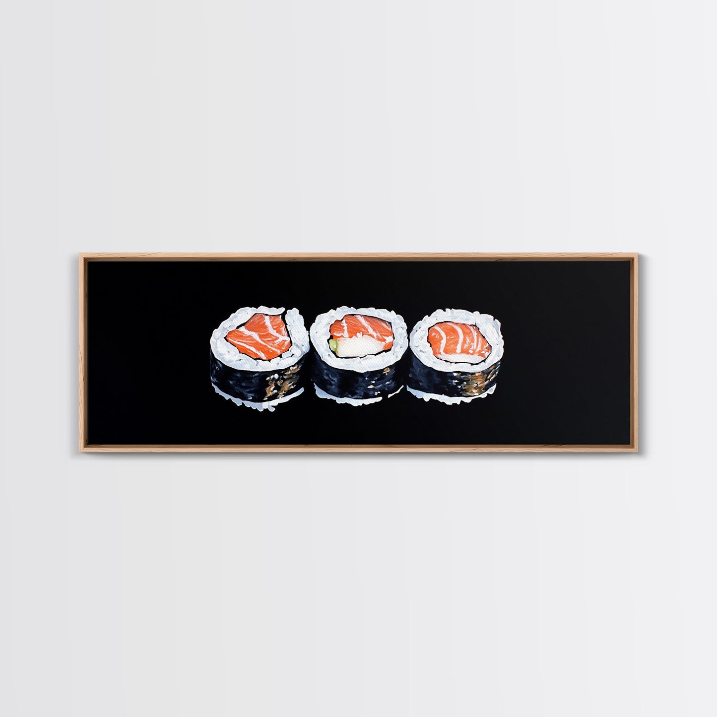 Abstract Sushi Painting Print, Food Art, Framed Canvas Print, Kitchen Decor, Minimalist Kitchen Wall Art, Kitchen Painting, Wall Art For Kitchen