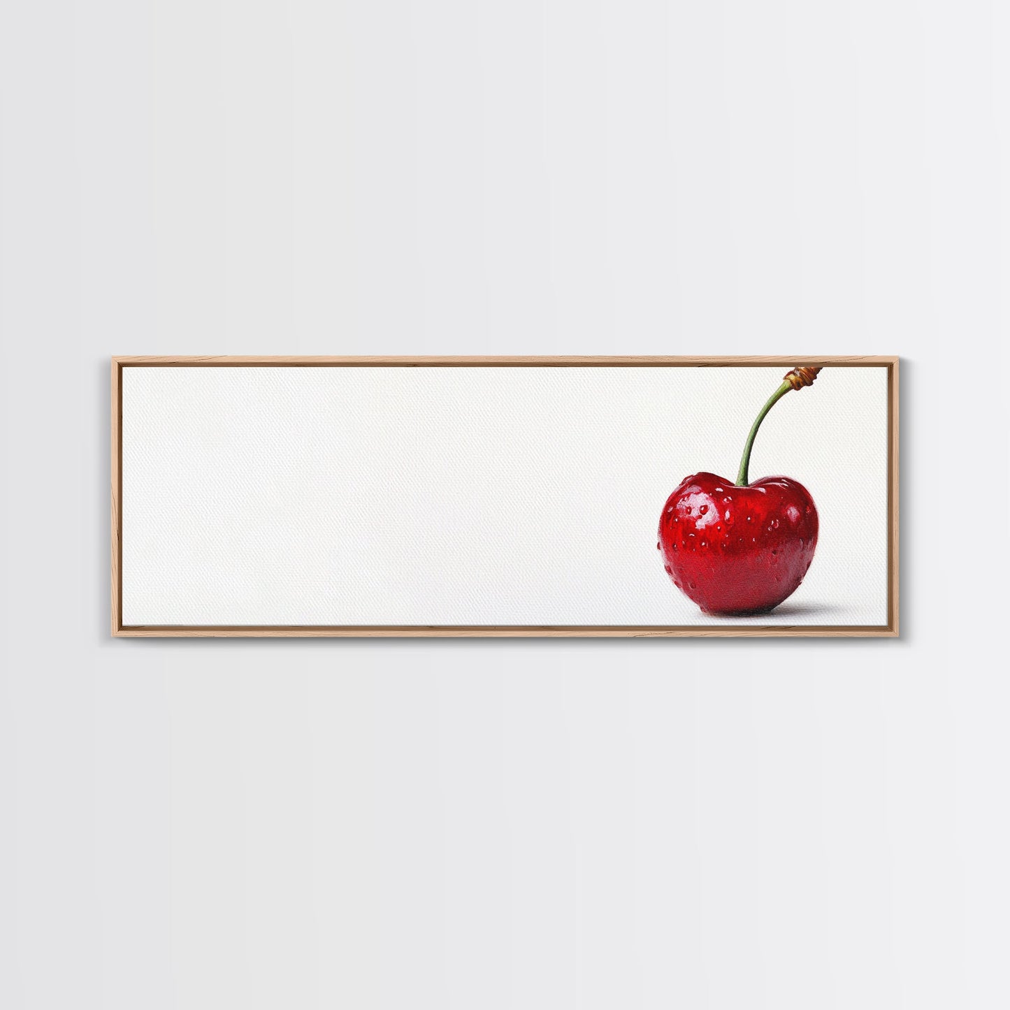 Cherry Painting Print, Panoramic Decor, Cherry Wall Art, Original Cherry Painting Wall Art For Kitchen, Extra Wide Horizontal Art, Cherry Decor