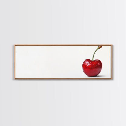 Cherry Painting Print, Panoramic Decor, Cherry Wall Art, Original Cherry Painting Wall Art For Kitchen, Extra Wide Horizontal Art, Cherry Decor