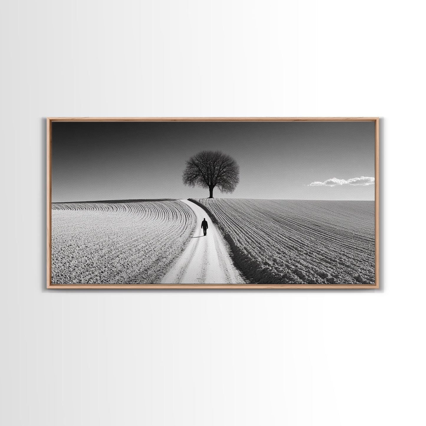 Black and White Photography Style Print - Framed Canvas Print - Subdued Home Decor - Ready to Hang Wall Art - Centerpiece Wall Art