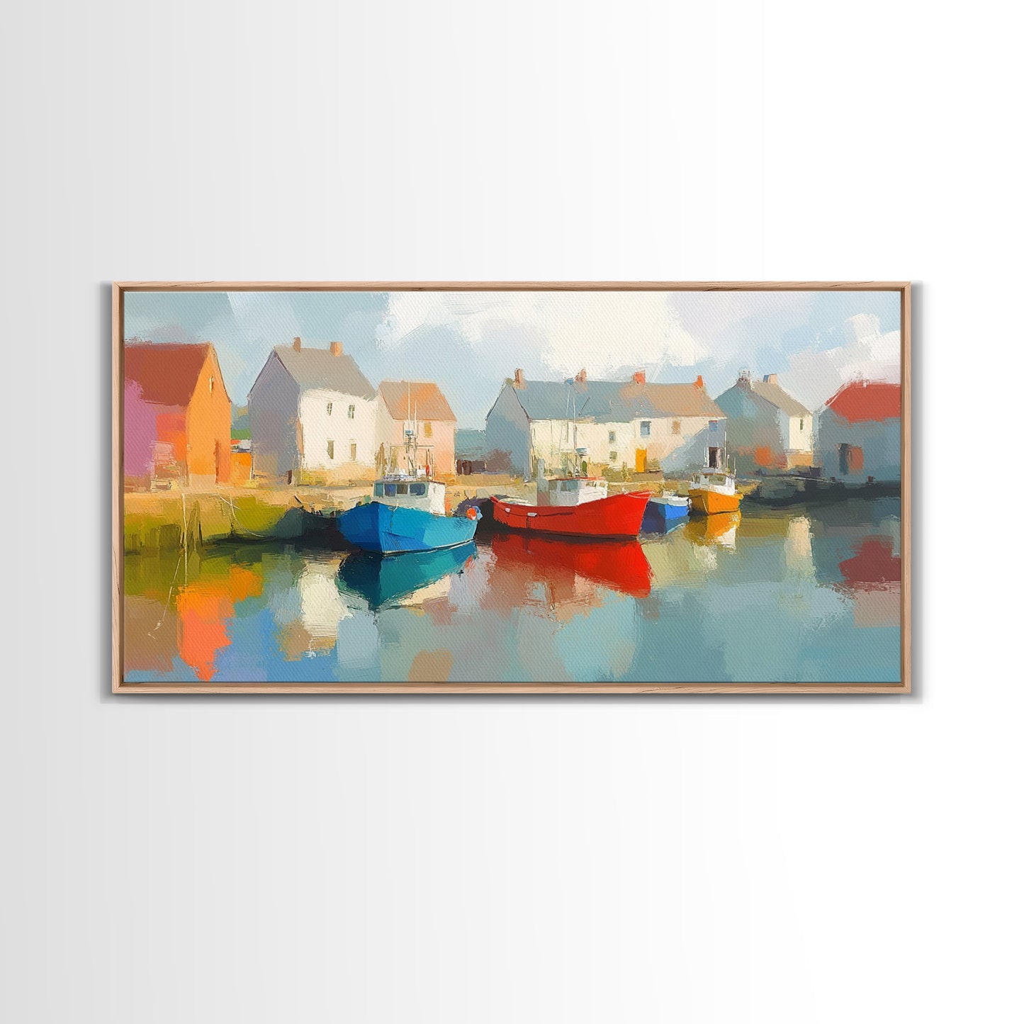 Retro Nantucket Wall Art Framed Canvas Print | Nantucket Oil Painting | Nantucket Decor | Nautical Wall Art | Seascape Painting