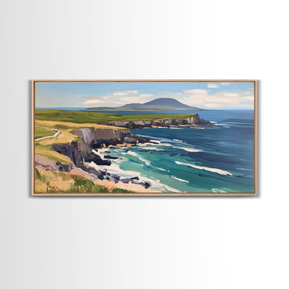 Abstract Ireland Landscape Painting Print | Cliffs of Moher | Ready To Hang | Framed or Unframed Landscape Painting | Original Wall Art
