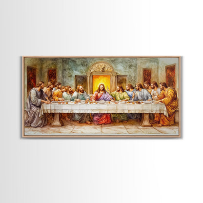 The Last Supper Reimagined - Framed Canvas Print - Christian Wall Art - Christian Decor - Jesus Painting - Jesus Art