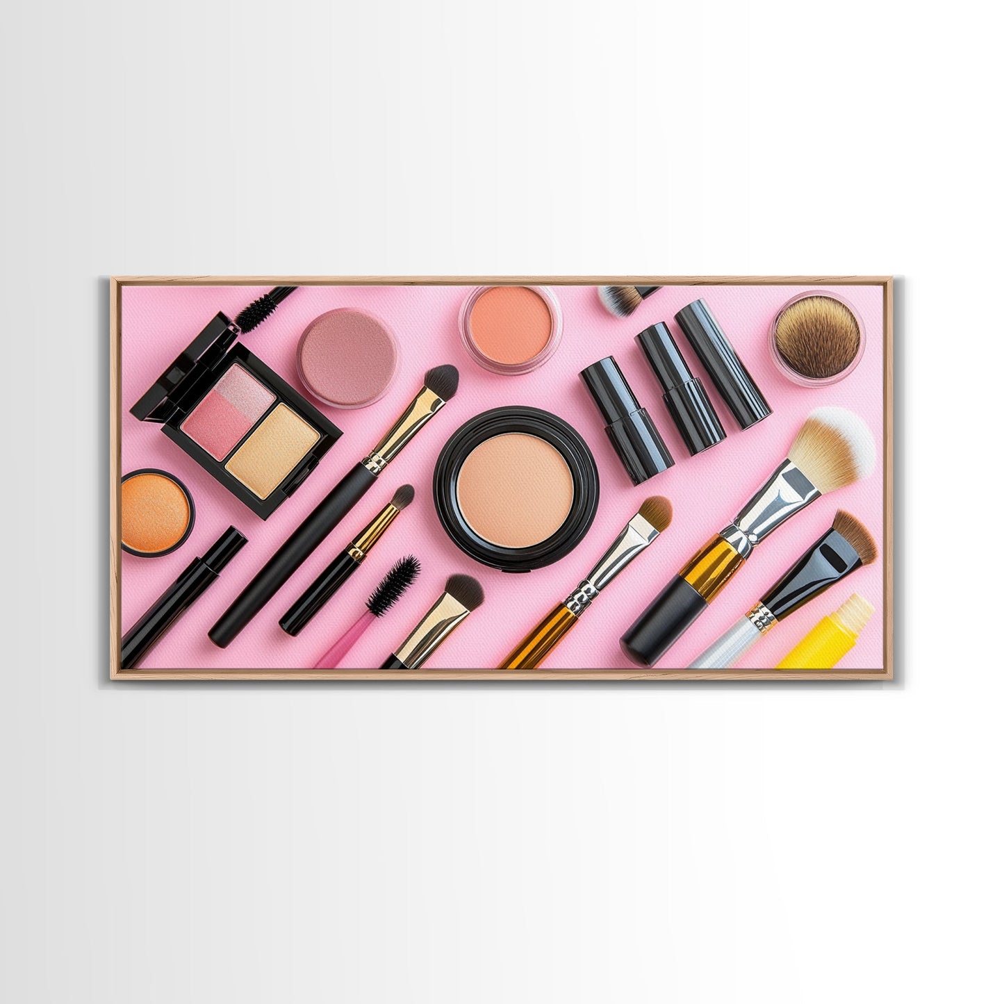 Makeup Spread Wall Art, Make Up Canvas Print, Preppy Dorm Room Wall Art, Girl's Dorm Room Wall Art, Makeup Painting