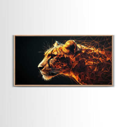 Horizontal Cheetah Print - Framed Canvas Print - Cheetah Painting - Cheetah Wall Art - Big Cat Wall Art - Thought Provoking Abstract Art