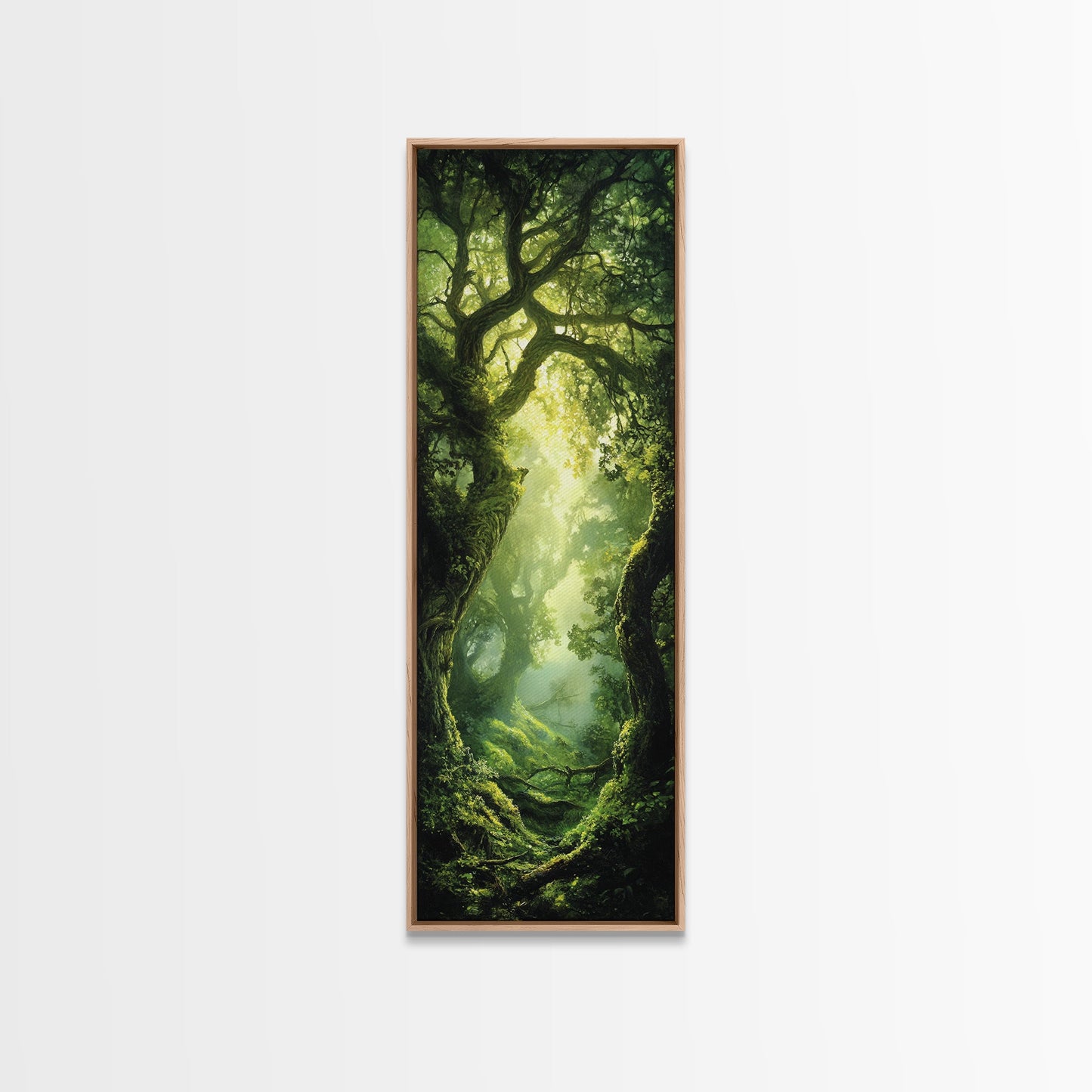 Light Twists Through the Bent Trees, Framed Canvas Print, Accent Piece Wall Art, Fantasy Landscape Painting