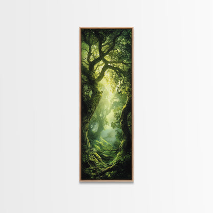 Light Twists Through the Bent Trees, Framed Canvas Print, Accent Piece Wall Art, Fantasy Landscape Painting