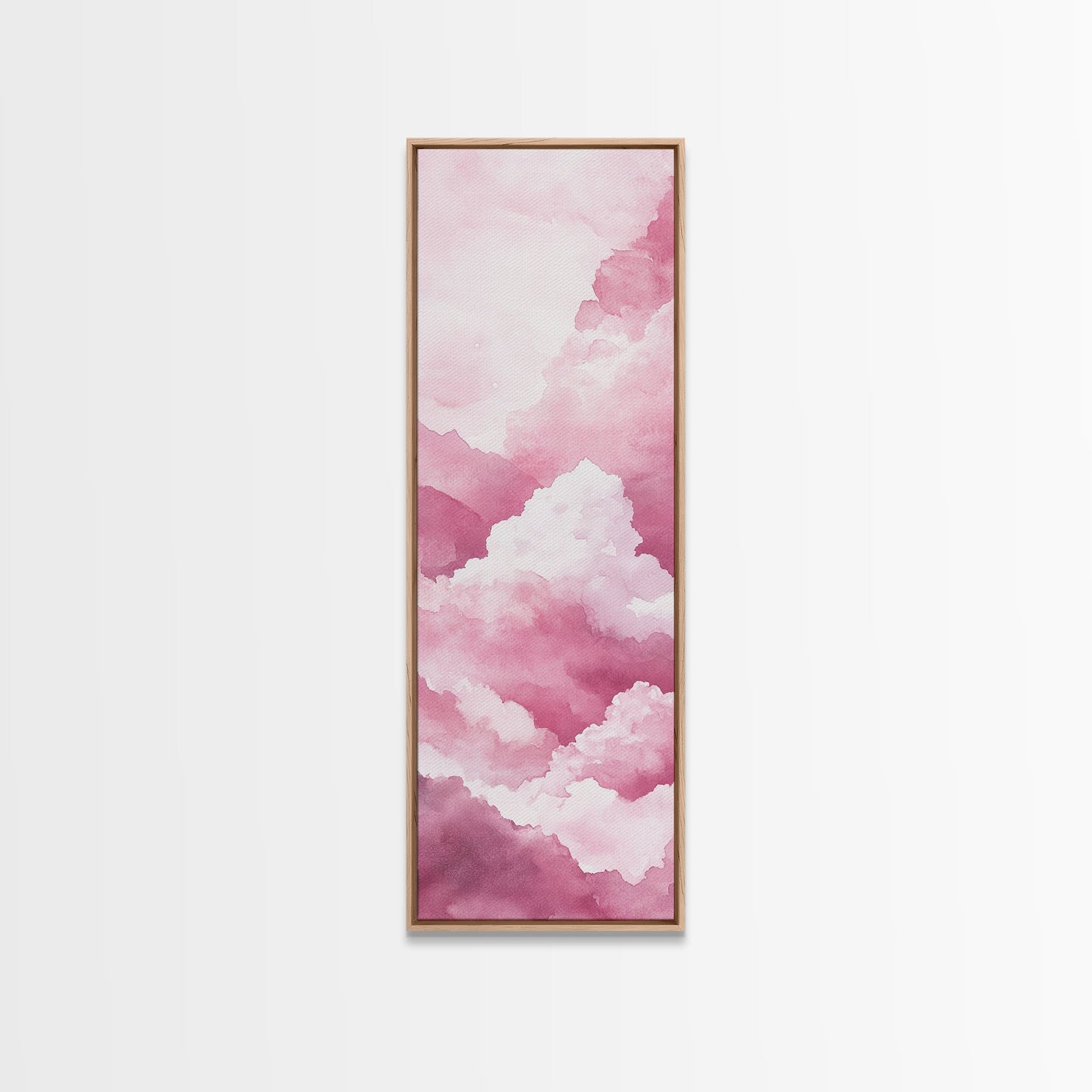 Dreamy Pink Clouds Canvas Print Light Pink Wall Art Vertical Living Room Art Minimalist Decor Bedroom Above Bed Wabi Sabi Art