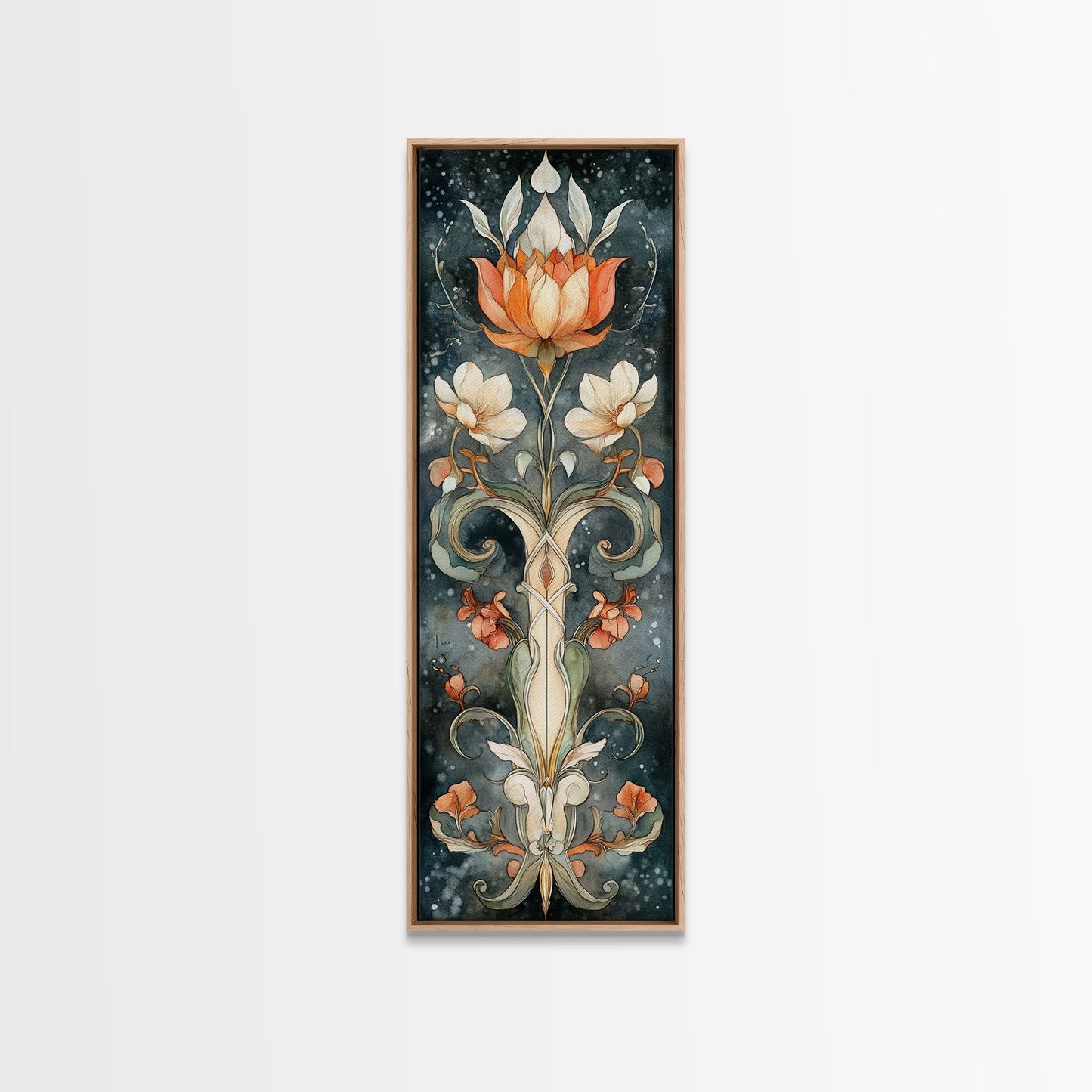 Canvas Print Sacred Geometry Wall Art Botanical Prints Art Nouveau Style Rustic Decor Skinny Wall Art Guest Room Art Christmas Gift