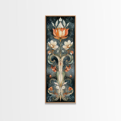 Canvas Print Sacred Geometry Wall Art Botanical Prints Art Nouveau Style Rustic Decor Skinny Wall Art Guest Room Art Christmas Gift