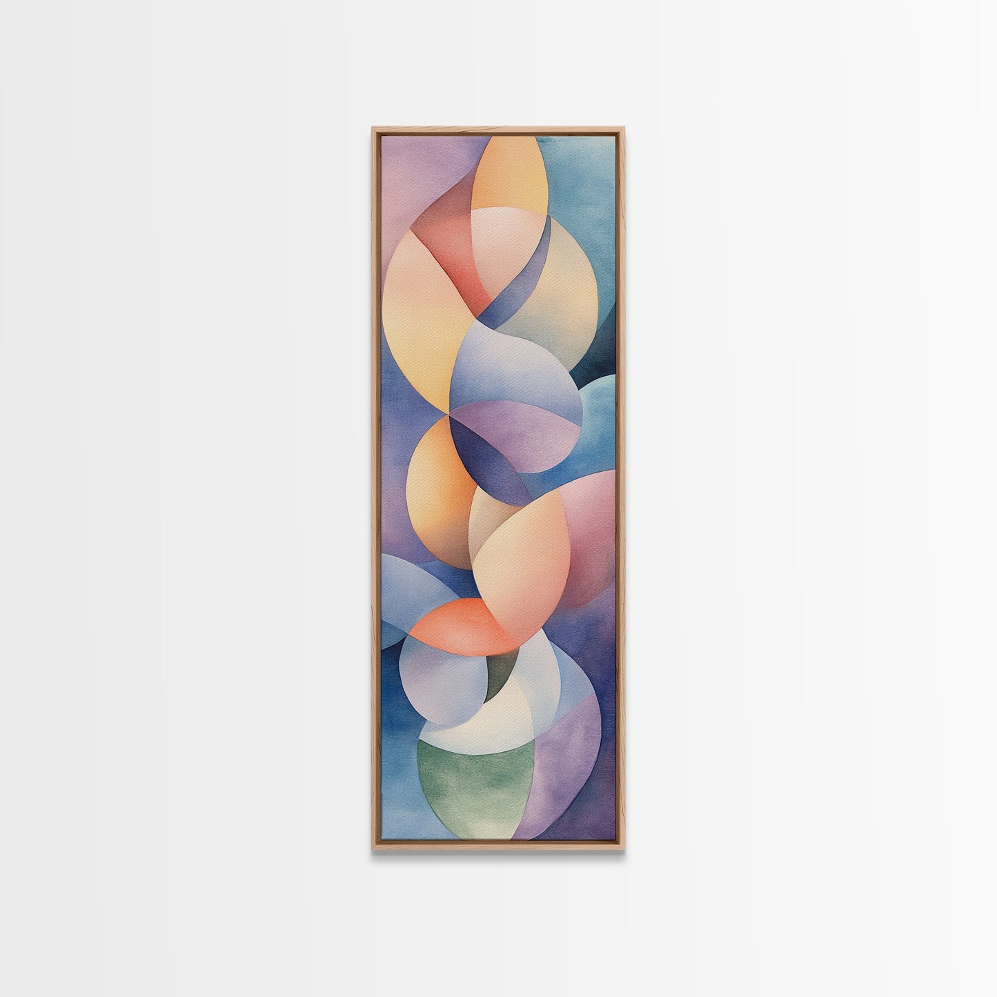 Bright Abstract Swirls Framed Canvas Print Colorful Geometric Wall Art Minimalist Boho Art Vertical Home Accent Gift Idea