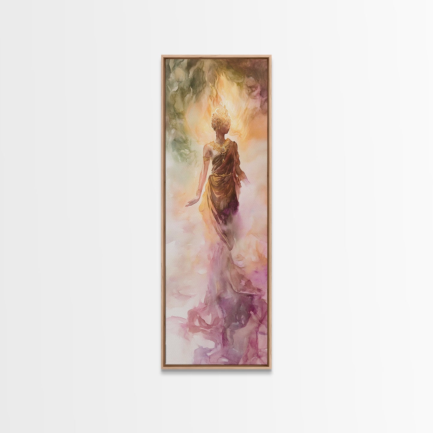 Ethereal Woman Canvas Print With Goddess Art, Light Pink Wall Art, Minimalist Art Perfect For Yoga Studio Or Feminine Spaces