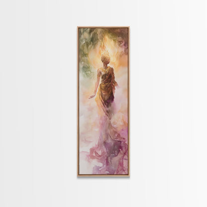 Ethereal Woman Canvas Print With Goddess Art, Light Pink Wall Art, Minimalist Art Perfect For Yoga Studio Or Feminine Spaces