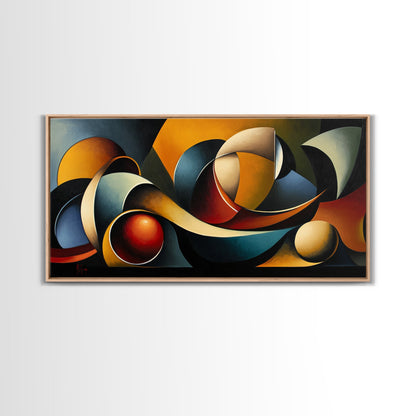 Dynamic Wave Art Canvas Print Coastal Abstract Ocean-Inspired Nautical Wall Art Horizontal Decor Above Couch Living Room Coastal Decor