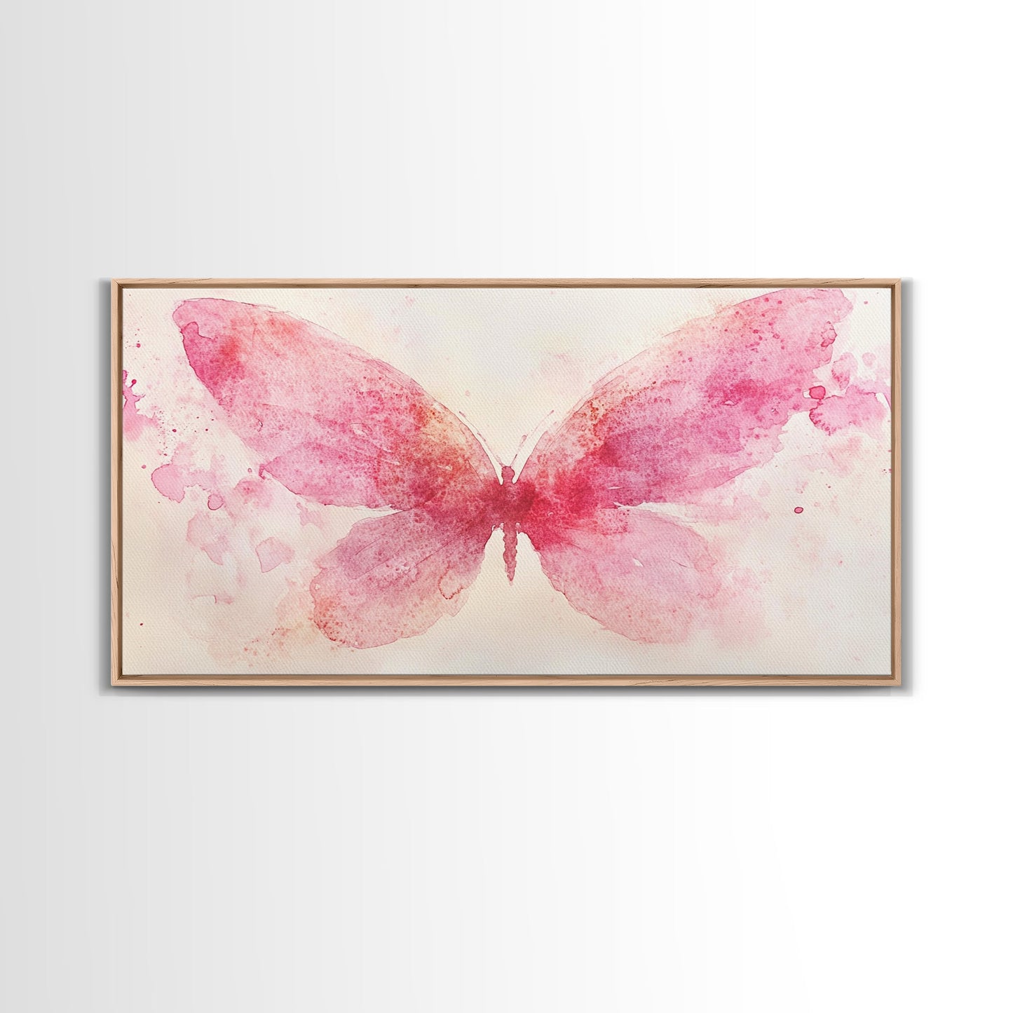 Pink Butterfly Canvas Print Whimsical Art Light Pink Wall Art Angel Art Prints Above Bed Wall Art Bedroom Decor Gift Idea