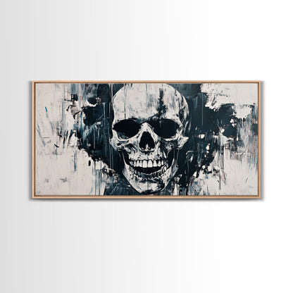 Gothic Skull Art Canvas Print, Dark Moody Abstract Wall Decor, Halloween Living Room Art, Unique Therapy Art Gift, Dark Angels Print
