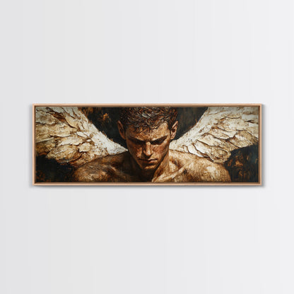 Brooding Angel Canvas Print Dark Romance Painting Moody Art Gothic Wall Art Bedroom Serenity Modern Rustic Living Room Decor