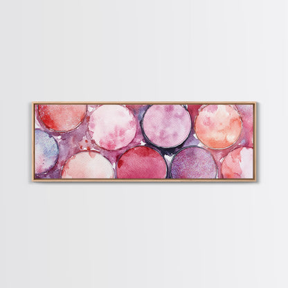 Glitter Eyeshadow Art Canvas Print Makeup Lover Decor Light Pink Abstract Wall Art Bedroom Aesthetic Makeup Room Glamorous Artwork