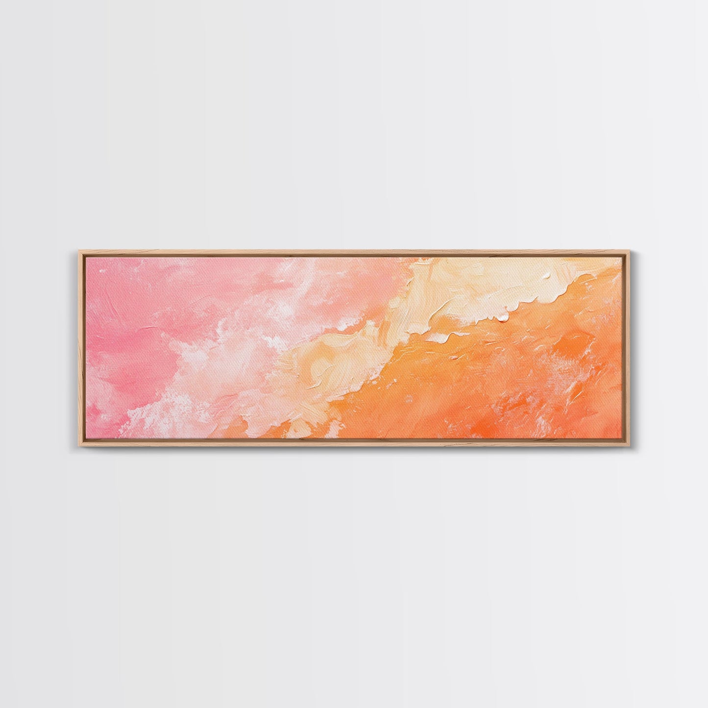 Textured Abstract Pink Canvas Print - Soft Peach and Coral Wall Art, Minimalist Fall Decor, Vibrant Pastel Bedroom Accent, Gift Idea