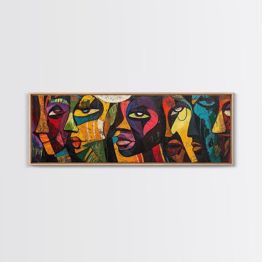 Abstract Afrocentric Portrait Canvas Print African Art Goddess Wall Art Bold Colors Vibrant Bedroom Decor Original Art Gift Idea Unique