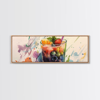 Canvas Print Vibrant Martini Wall Art Fruit of the Spirit Kitchen Art Horizontal Modern Decor Gift Idea Panoramic Painting