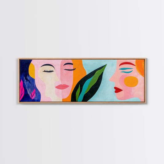 Colorful Faces Canvas Print Matisse Wall Art Afrocentric Painting Bright Modern Living Room Decor Bold Minimalist Statement Artwork
