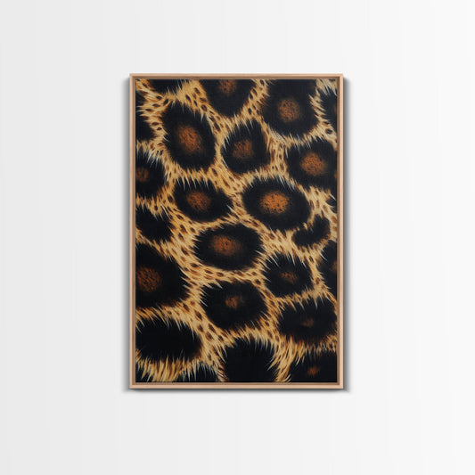 Abstract Leopard Canvas Print, Rustic Animal Print Wall Art, Bedroom Art, Farmhouse Decor, Skinny Tall Art, Gift Idea for Him