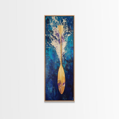 Moody Seascape, horizon painting gray white, smoky mountain art, framed canvas print, extra wide art, landscape painting