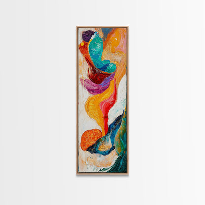 Fiery Abstract, Color Explosion, Dynamic Painting, Framed Canvas Print, pink orange wall art, bold abstract art, modern art, vibrant art