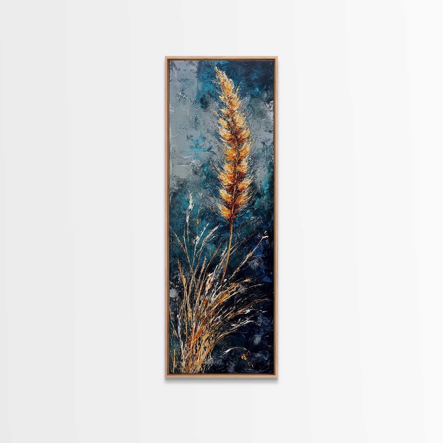 Wheat Field, rustic wall art, farmhouse art, botanical prints, framed canvas print, moody art, autumn painting, above couch art